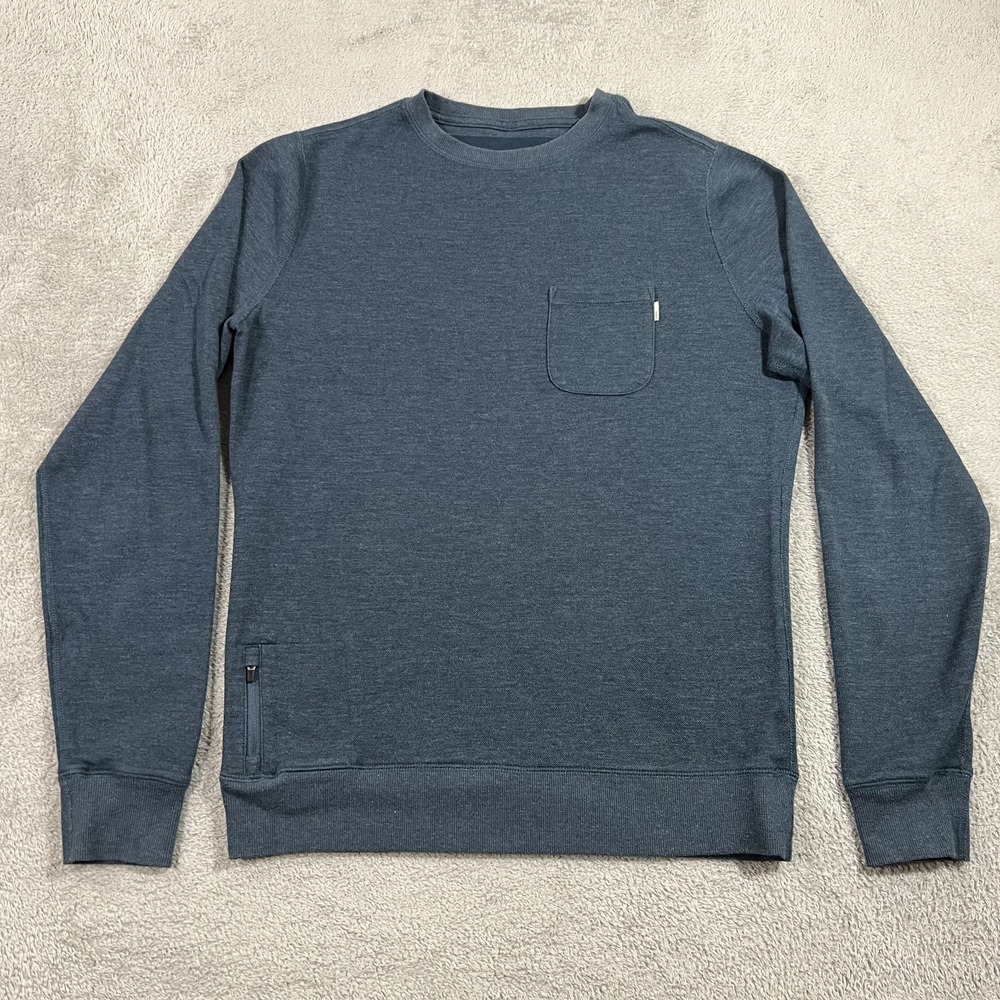 Vuori Jeffreys Sweatshirt Mens Small Blue Pullover Fleece Sweater Pocket V218